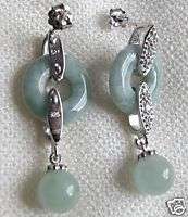 Jade gemstone in sterling silver earrings (j03)  