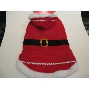 Small 12 Santa Claus Pet Coat Red with White Trim & Black 