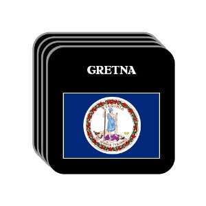 US State Flag   GRETNA, Virginia (VA) Set of 4 Mini Mousepad Coasters