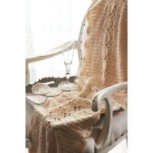  Antique Ivory Crocheted Lace Table Runner Cotton (Set of 2 