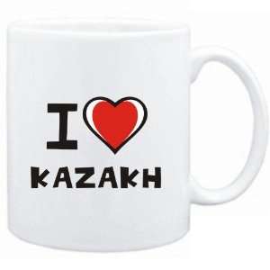  Mug White I love Kazakh  Languages