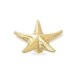 Ocean line collection   bright brass rivet starfish knob
