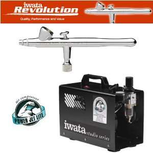  IWATA REVOLUTION BR AIRBRUSHING SYSTEM WITH POWER JET LITE AIR 