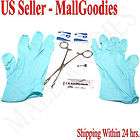 W114 Belly Naval Piercing Kit Clamp Barbell Needle Gloves Alcohol 