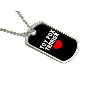  Toy Fox Terrier Love   Black   Military Dog Tag Luggage 