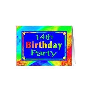    14th Birthday Party Invitation Bright Lights Card Toys & Games