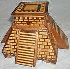 vintage Folk Art pyramid cigarette holder dispenser wood tabletop 