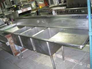 COMPARTMENT SINK W/LEFT & RIGHT DRAINBOARD 11593 used  