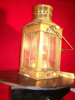 Vintage Maritime Brass Oil Burning Ships Cargo Lantern  