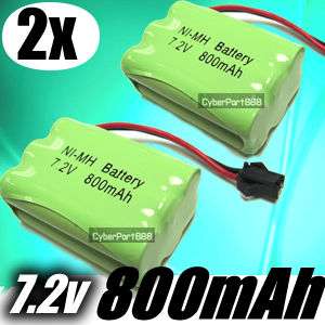 2x 7.2V 800mAh NiMH Helicopter RC Rechargeable Battery  