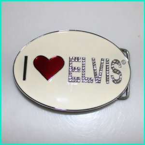    The Music Belt Buckle Of I Love Elvis MU 017 