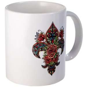  Mug (Coffee Drink Cup) Floral Fleur De Lis Everything 