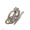 3CT Vintage Princess Cut Wedding Ring Set Platinum  ep Size 5 9  