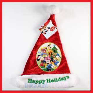   Mickey Mouse and Friends Kids Red Velour Christmas Santa Hat  