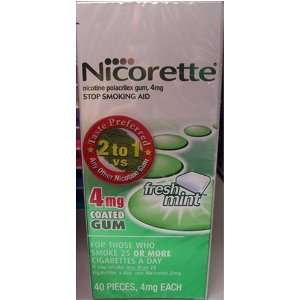  Nicorette Nicotine Gum Fresh Mint 4mg, 40 Pieces Health 
