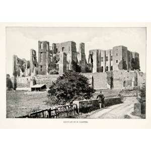 1902 Print Kenilworth Castle Warwickshire England Great Tower Bailey 