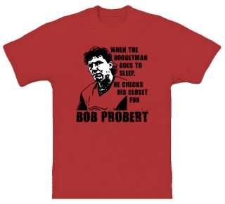 Bob Probert Detroit Chicago Hockey Fight Red T Shirt  