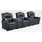 Brazil Furniture Children’s 3 Seat Home Theater Recliner Set with 