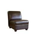 SHOPZEUS Baxton Studio Fleance Leather Accent Chair (Dark Brown)