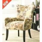 Coaster Circles pattern fabric upholstery side accent chair with 