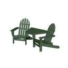   Recycled Outdoor Double Adirondack Chair & Table Set   Forest Green