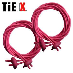 Pairs No Tie Bungee Elastic Shoe Laces PINK with LOCK L2 L288  