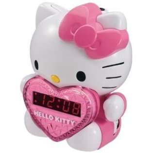 Hello Kitty AM/FM Projection Alarm Clock Radio with Battery Back up at 