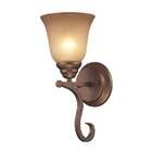 The ELK Lighting 1 Light Wall Bracket In Mocha And Antique Amber Glass