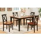 Poundex 5pcs Dining Table and Chairs Set   Maple Finish