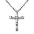 18K Gold Over Sterling Silver Diamond Accent Cross Pendant