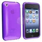 Apple iPhone 4S Rubber Flex Crystal Skin TPU Silicone Cover (Purple)