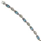 goldia Sterling Silver w/14k Gold 7.14Sky Blue Topaz Bracelet