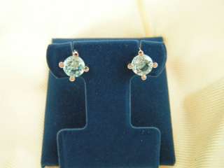 Gems Sky Blue Topaz Sterling Silver Earrings Pierced  