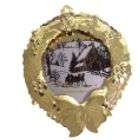 Gloria Duchin® Goldtone Collectible Wreath Ornament with Winter Scene