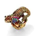PalmBeach Jewelry Multi Crystal Gecko Lizard Ring