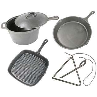  Buffalo Cast Iron 5 piece Cookware Set 