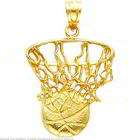   with ball pendant 14k gold two tone basketball hoop with ball pendant