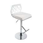   SYBIL ADJUSTABLE BAR/COUNTER STOOL IN WHITE CHROME BY EUROSTYLE