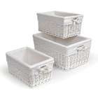 Badger Basket White Nursery Baskets with Liners Set of Three 0095W by 