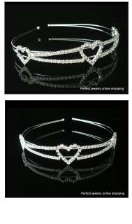 Silver Wedding/Bridal crystal veil tiara headband CR043  