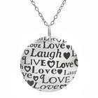 SilverBin Sterling Silver Round Live, Laugh, Love Necklace