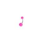 FreshTrends Pink Transparent UV Acrylic Belly Button Rings