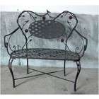 4D Concepts Garden Bench with Birds and Flowers Carvings in Black 