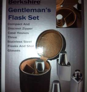   Gentlemans Flask Set   NEW IN BOX   Great Groomsmen Gift  