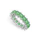 FineJewelryVault Emerald Eternity Band  14K White Gold 5.00 CT TGW