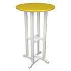   Earth Friendly Outdoor Patio Bistro Bar Table   White and Yellow