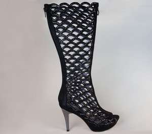 Lady Couture High Heels Ladies Boots Black All Sizes  