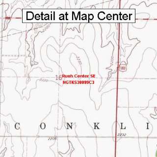  USGS Topographic Quadrangle Map   Rush Center SE, Kansas 