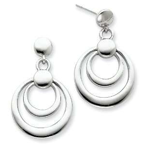   Silver Double Circle Dangle Post Earrings West Coast Jewelry Jewelry