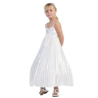 Chic Baby Girls White Pleated First Communion Occasion Dress Jacket 